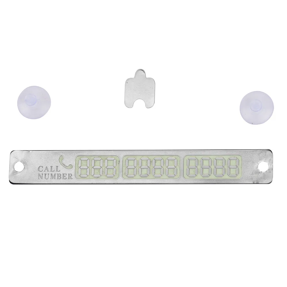 Car Sticker Parking Card Luminous Temporary Telephone Phone Number Notification Night Sucker Plate Styling Sign #N |