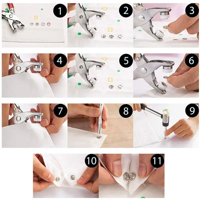 

3Pcs Leather Belt Hole Punch Plier Eyelet Snap Setting Pliers Hand Puncher Tools 53CB