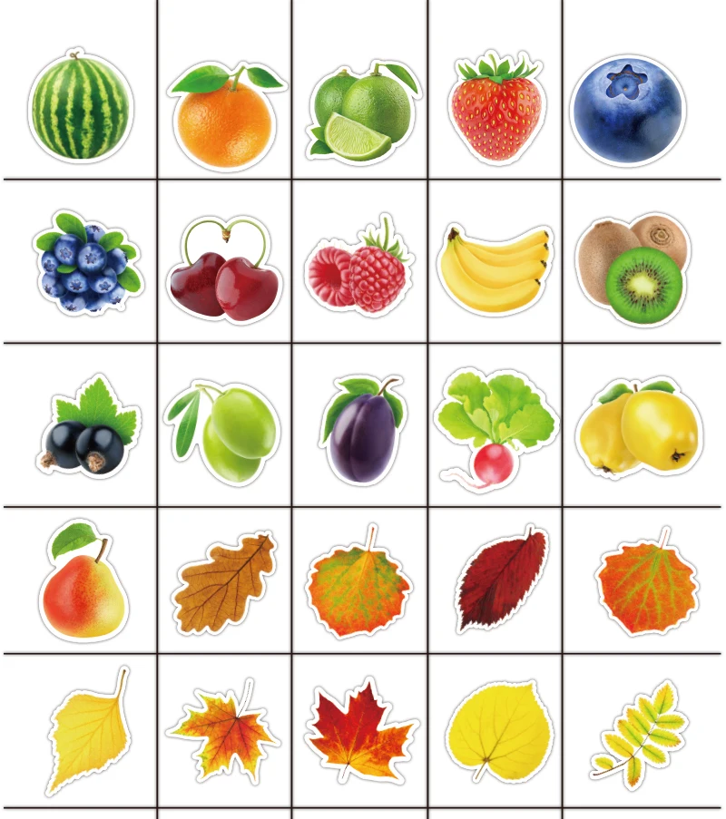 100 шт./лот изысканные Мультяшные свежие фрукты и овощи наклейки для кухни чашки