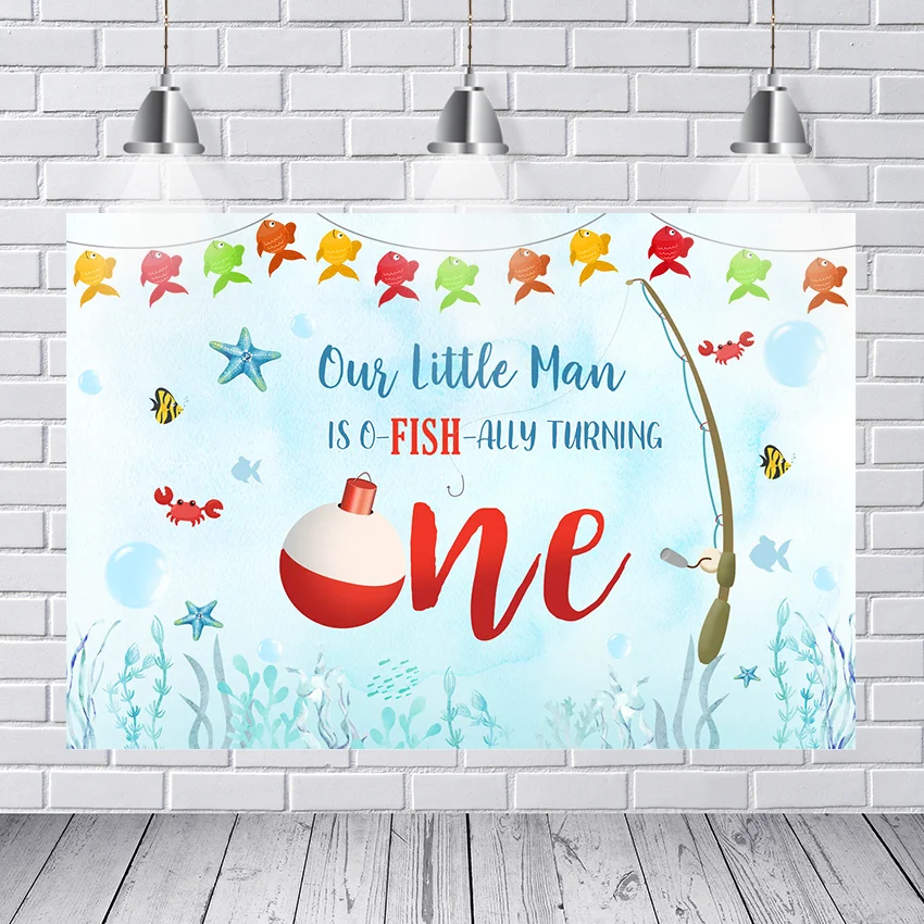 

Underwater small animal fishing rod photography background shower baby birthday custom photo backdrop