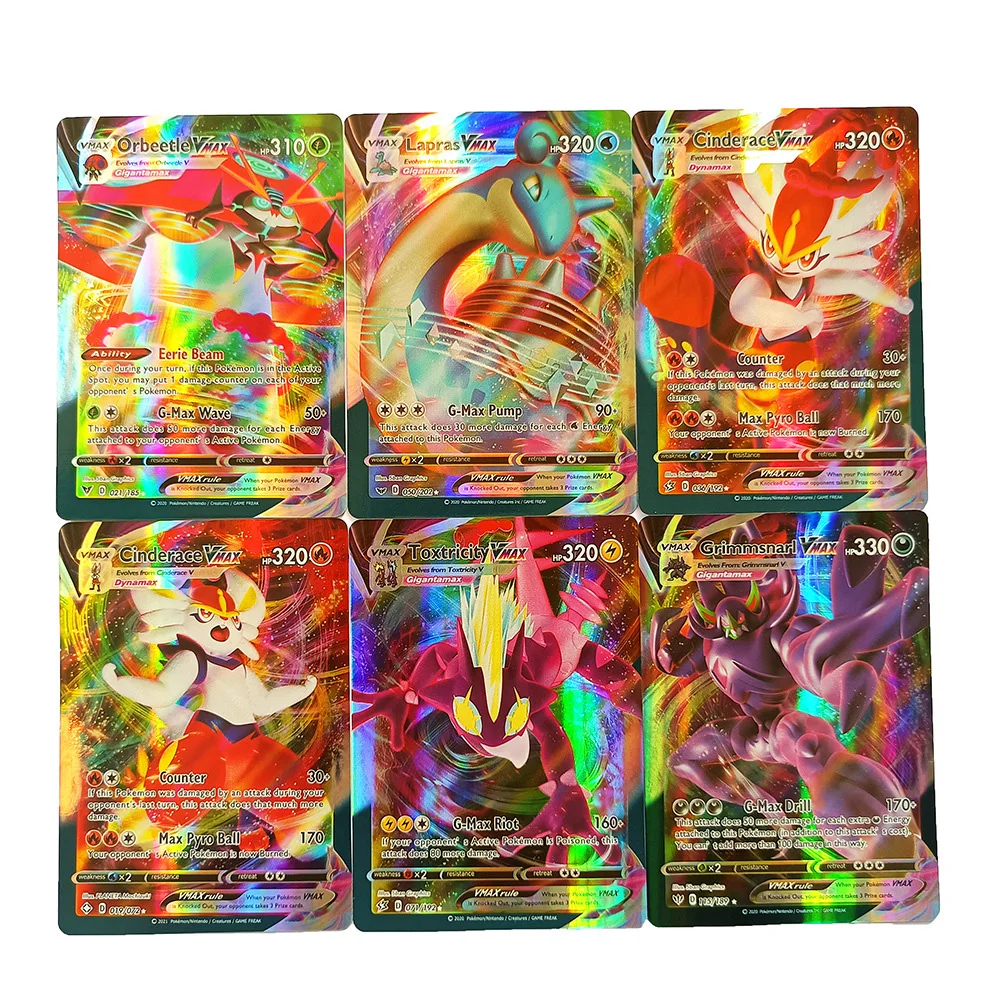 50-300Pcs Pokemons GX Card Shining TAKARA TOMY Cards Children Toy Game TAG TEAM VMAX V MAX Battle Carte Trading | Игрушки и хобби