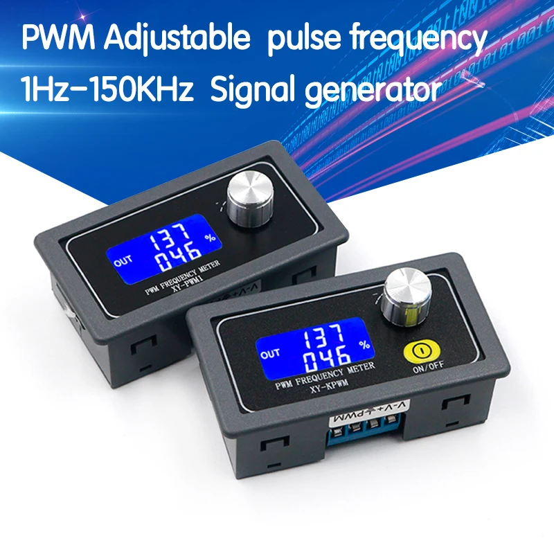 

XY-PWM Signal Generator 1 Channel 1Hz-150KHz PWM Signal Generator Pulse Frequency Duty Cycle Adjustable Module LCD Display
