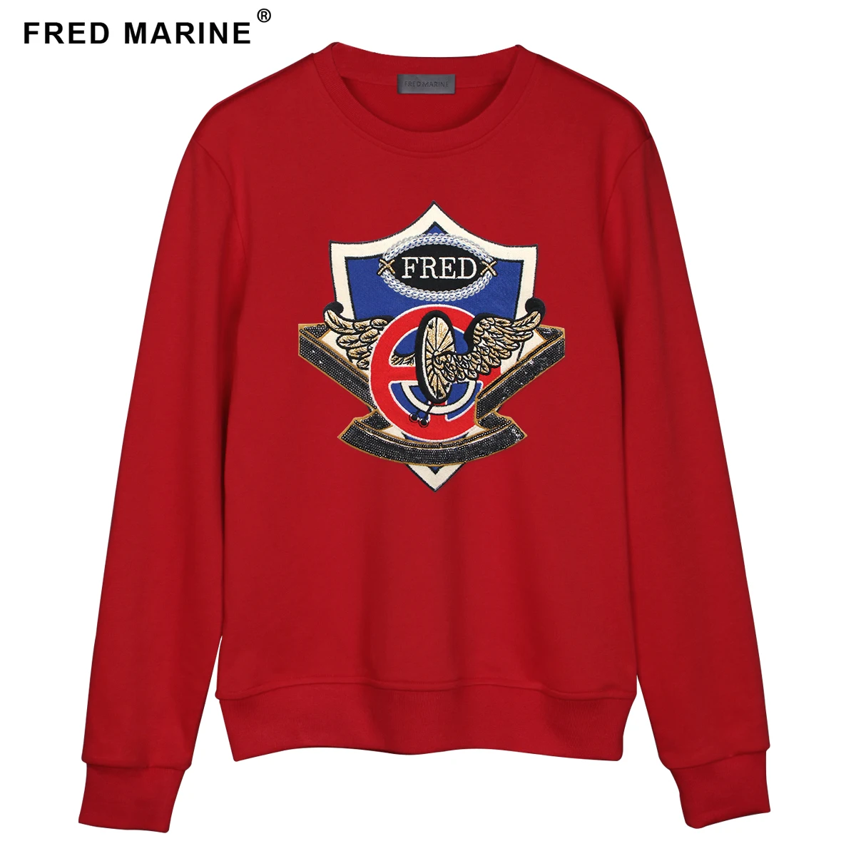 

Men Fred marine Track Hoodies Round neck Casual Man Sweatshirt 100% Cotton Clothing Male M-3XL high quality material streetwear
