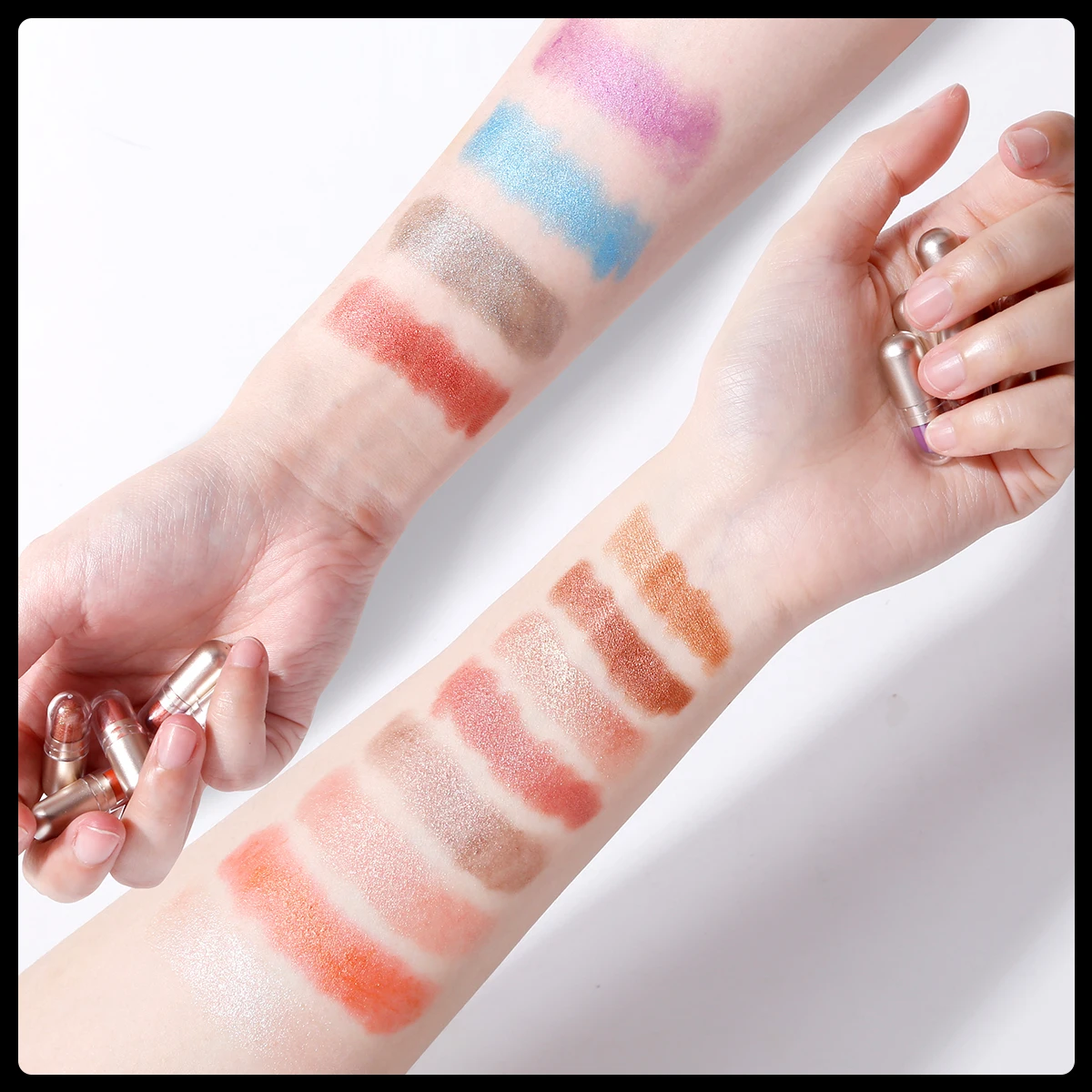 Новинка 12 цветов тени для век с жемчужными блестками цветные в капсулах