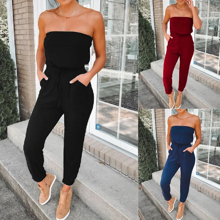 The new spring and summer of 2021 led a word backless loose-fitting jumpsuits INS leisure jumpsuits women at home