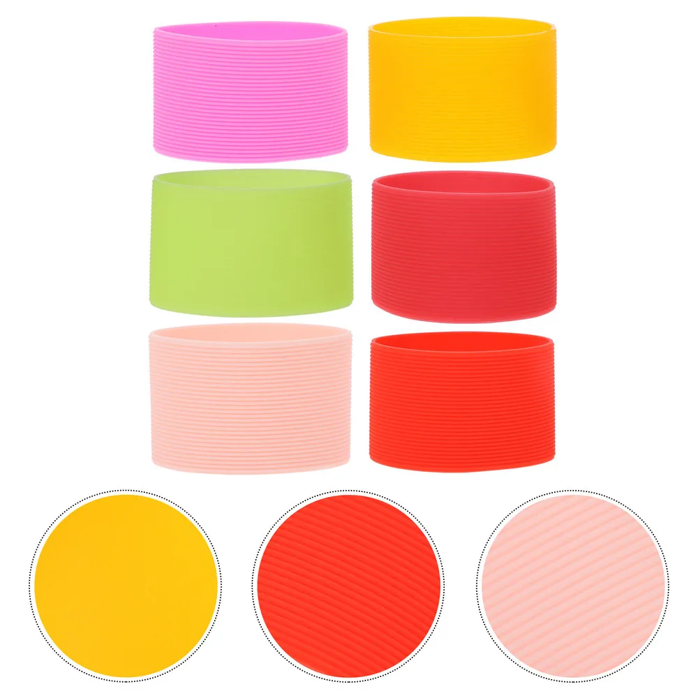

6pcs Baby Feeding Bottle Cover Silicone Protective Insulation Bottle Sleeve
