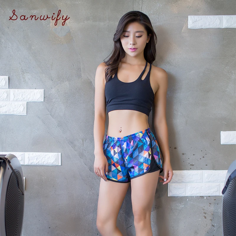 

Yoga Women Sexy Fitness Shorts Overlay Gym Yoga Sport Short Underwear Running Quick Dry Short Shorts