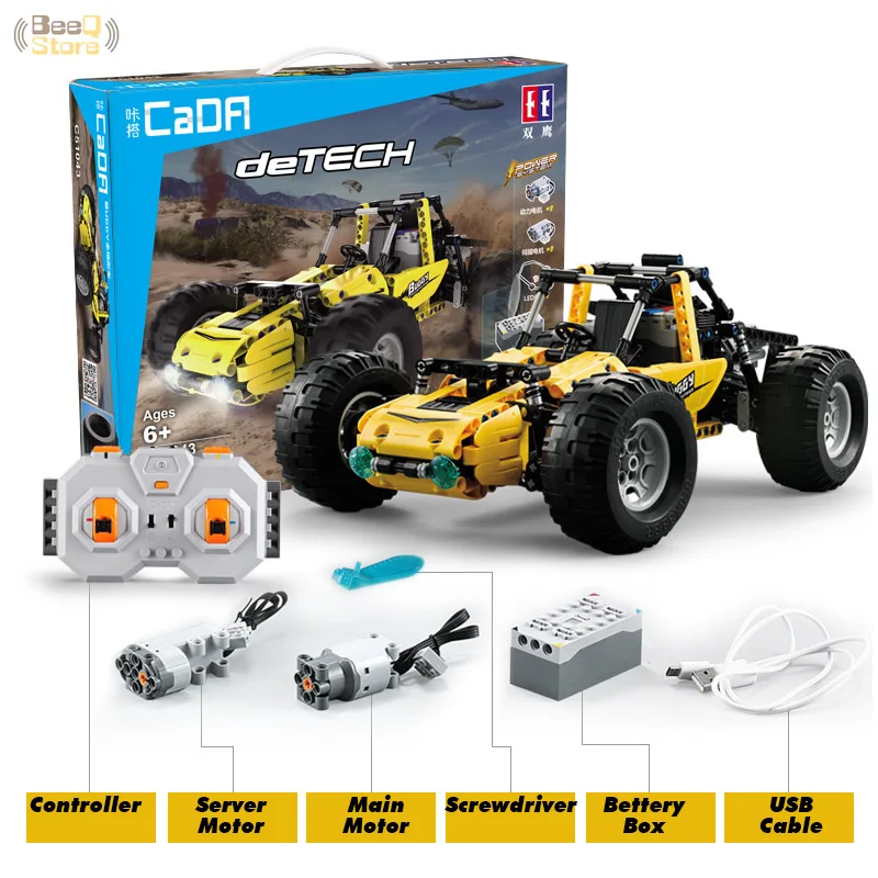 

CaDA Building Blocks RC Cars All-Terrain Vehicle High-Simulation Buggy Model 2.4G Wireless Remote Control Block Car Toys