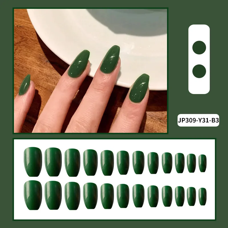 

Nails 24pcs Pure Color Wear Long Paragraph Fashion Manicure Patch False Nails Save Time Wearable Nail Patch Nails Accesorios