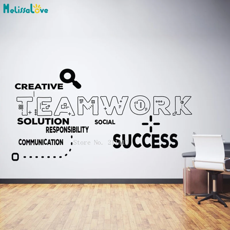 

Креативное решение, ответственное общение, работа в команде, наклейки на стену для офиса Decor Company Hall, наклейки с цитатами YT6489