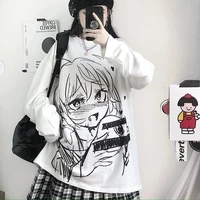 2021 summer anime harajuku streetwear tshirt kawaii graffiti pattern casual t shirts women hip hop loose oversized t shirts tops
