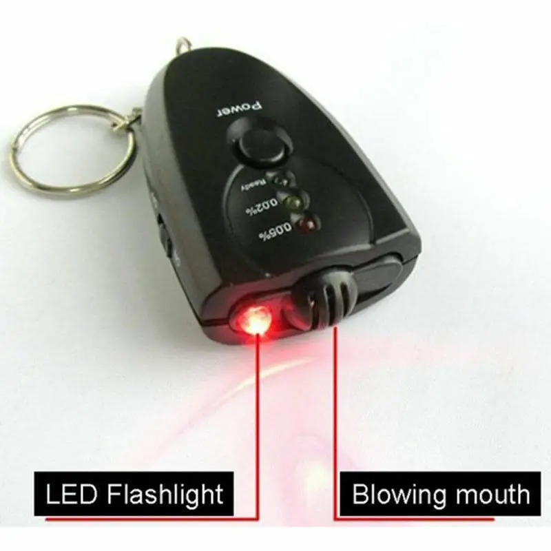 Брелок цифровой светодиодный анализатор алкотестер Алкотестер с фонариком