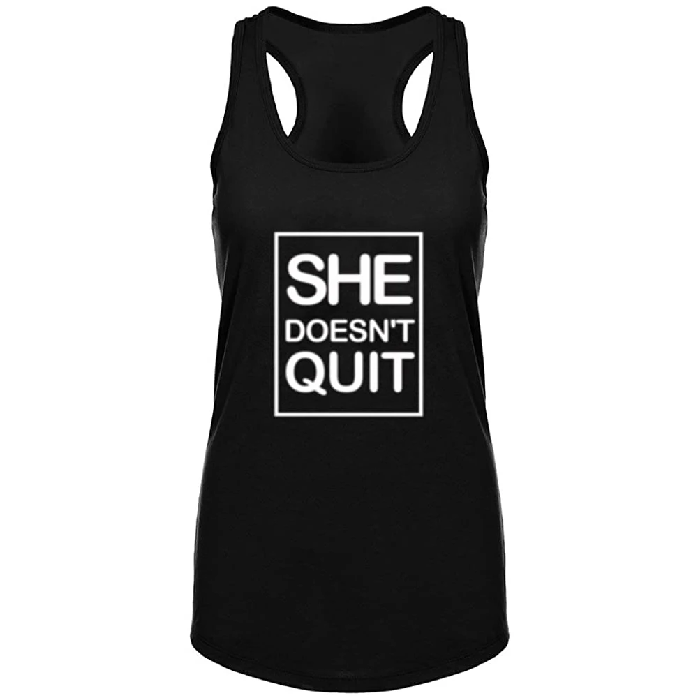 

Lyprerazy женский топ с надписью SHE't Quit Fitness Workout Racerback на лето