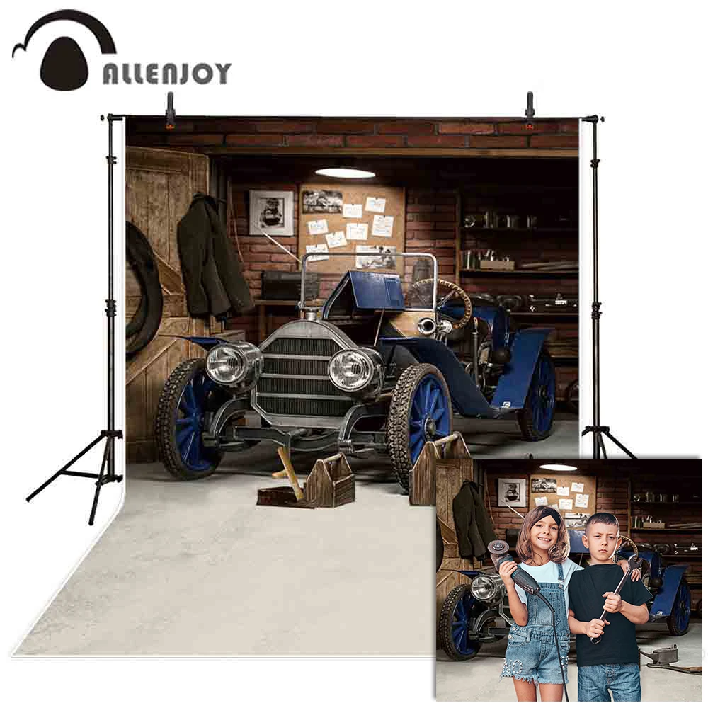Allenjoy фотография фон ретро ремонт автомобиля гараж инструмент мастерская фон фотобудка для фотосессии prop Печатный Фотофон
