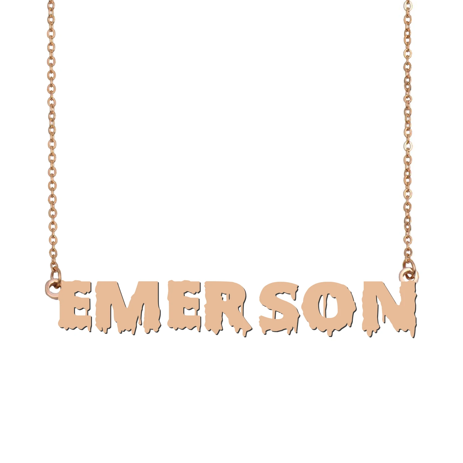 Ожерелье с именем Эмерсона Крутое ожерелье крови для Хэллоуина и дня Санты