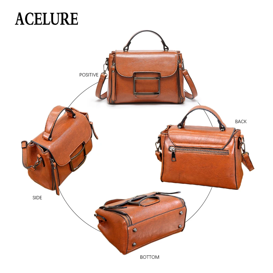 Сумка-тоут ACELURE женская с замком маленький винтажный саквояж на плечо квадратная