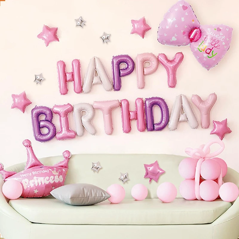 Набор латексных воздушных шаров для новорожденных девочек 38 шт.|Одноразовая