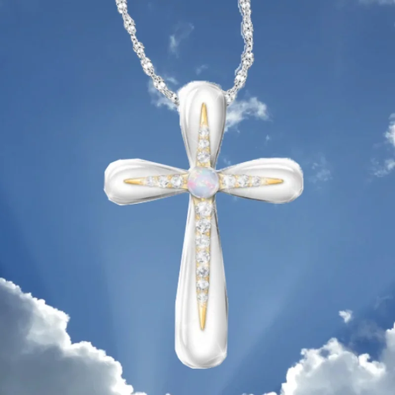 

New Fashion Creative Polaris Cross Shape Lady Birthday Gift Necklace Wedding Memorial Party Party Jewelry Wholesale