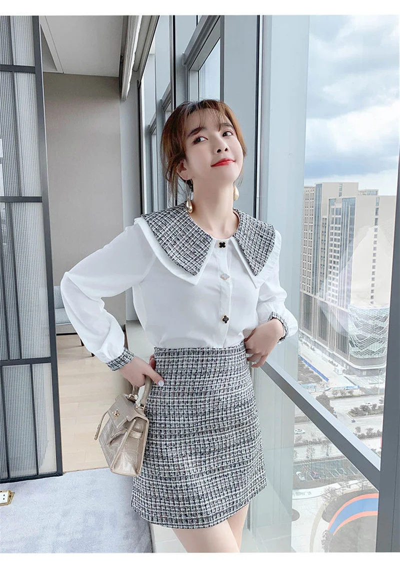 

2021NEW Spring summer Women two piece set Casual tops Short skirt Female Office Suit Set Women's 2 Piece Set