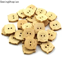 100pcs wood pig button garment animal cartoons buttons coat boots sewing clothes accessories