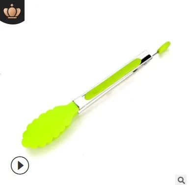 Green Силиконовые спагетти салат тост барбекю мясо длинные плоские щипцы инструмент для кухни инструменты приготовления пищи щипцы - Цвет: Green