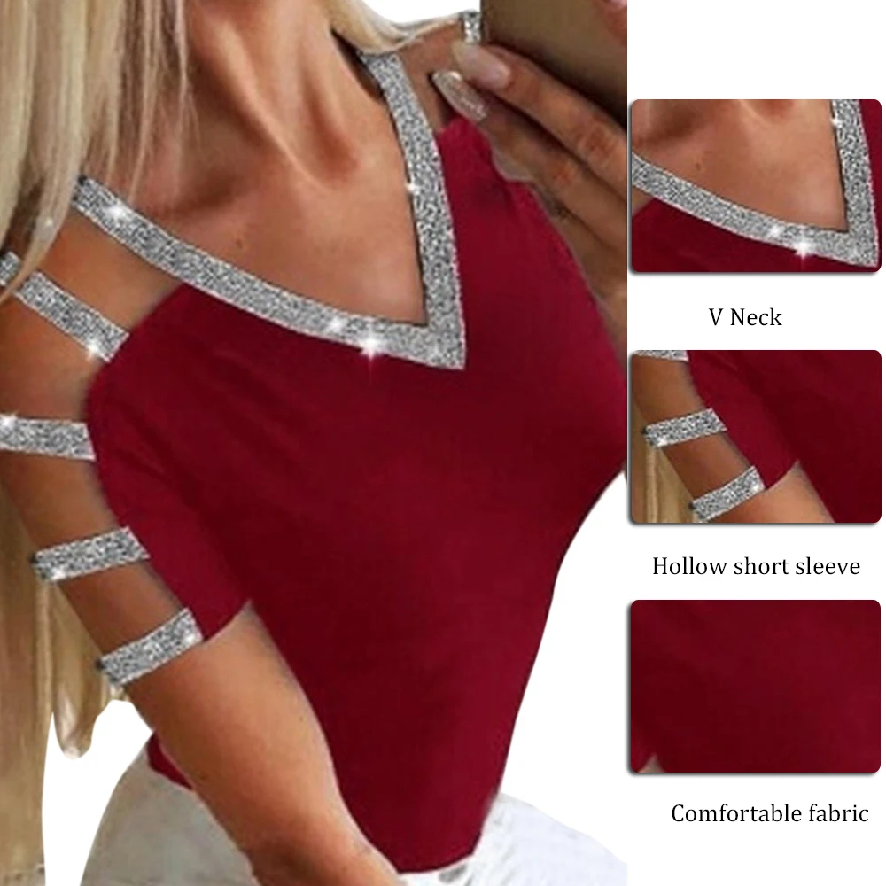 Женская летняя блузка со шнуровкой базовый Повседневный Топ рубашки женская