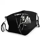 Дышащая Маска Grim Reaper унисекс, маска на лицо с черепом демона для взрослых, Пылезащитная маска для защиты от смога, респиратор, маска для рта