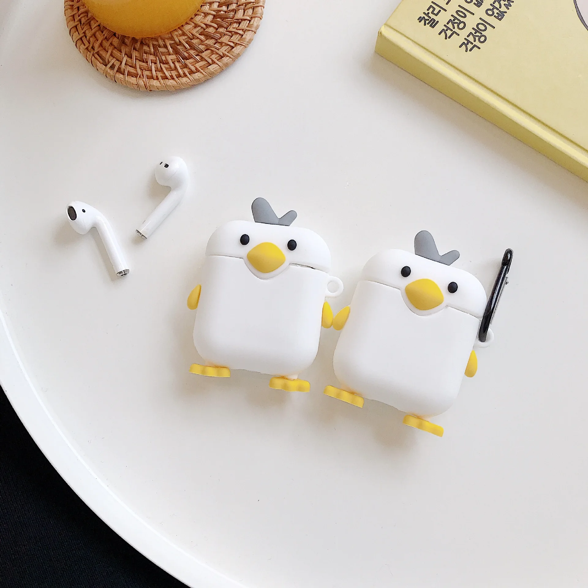 Милый утенок для AirPods 1/2 гарнитура Набор креативный мультяшный беспроводной Bluetooth