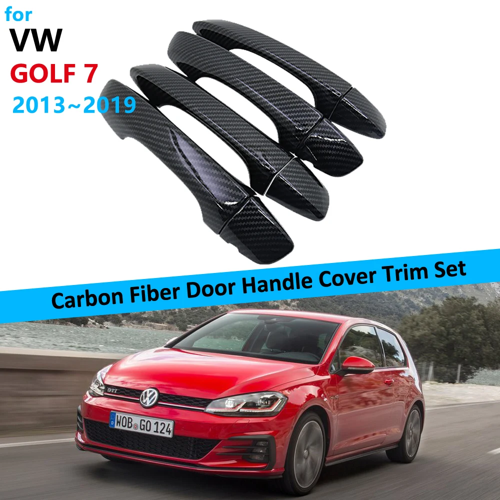 

Комплект обшивки ручки двери из углеродного волокна для Volkswagen VW Golf 7 MK7 2013 ~ 2019, автомобильные аксессуары 2014 2015 2016 2017 2018