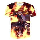 Модная футболка с 3D комиксом Demon Slayer, летняя футболка с аниме для мальчиков и девочек, одежда Camiseta Kimetsu No Yaiba, Детская футболка, топы