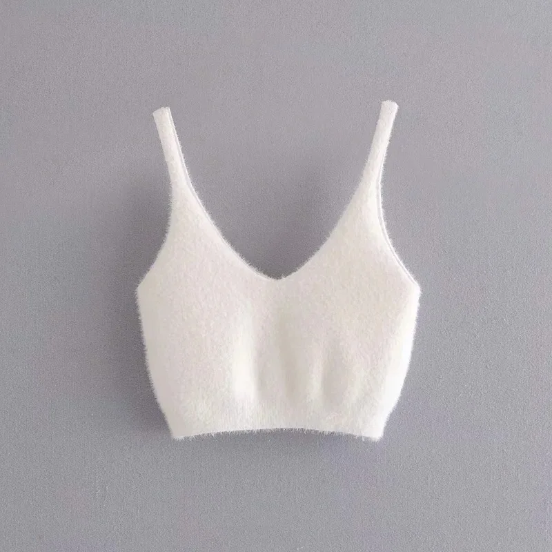 

Pure Color Loose Sweater Suits Autumn Female Mink Wool Knitting Condole Shorts Three-piece Suit