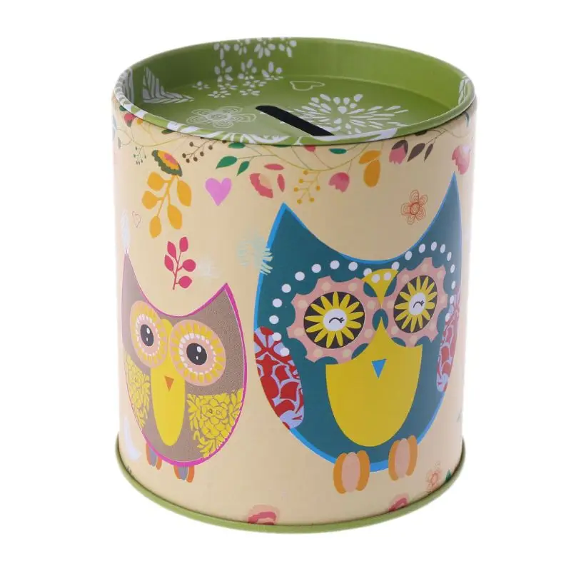 Копилка в стиле ретро креативная металлическая жестяная виде совы копилка для