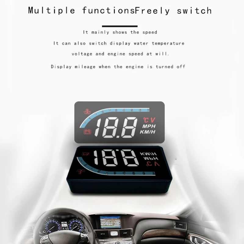 3-дюймовый Автомобильный дисплей L1 HUD интерфейс OBD подключи и работай скорость