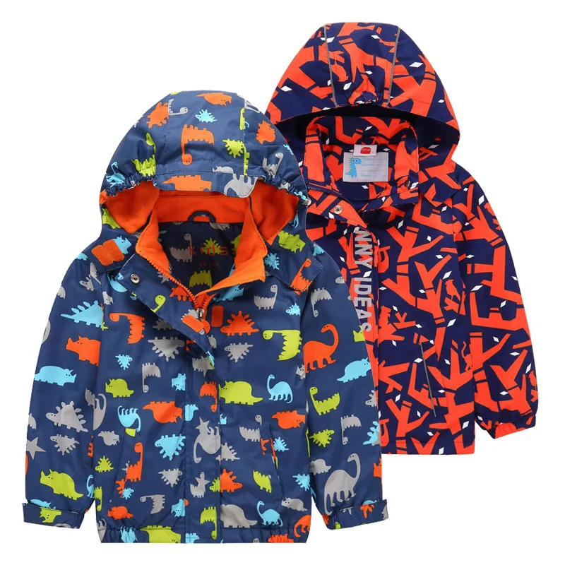 

Boys Jacket Warm Waterproof 2021 Spring Autumn Windproof Jackets Kids Coats Children Hooded Double-deck Polar Fleece Coats