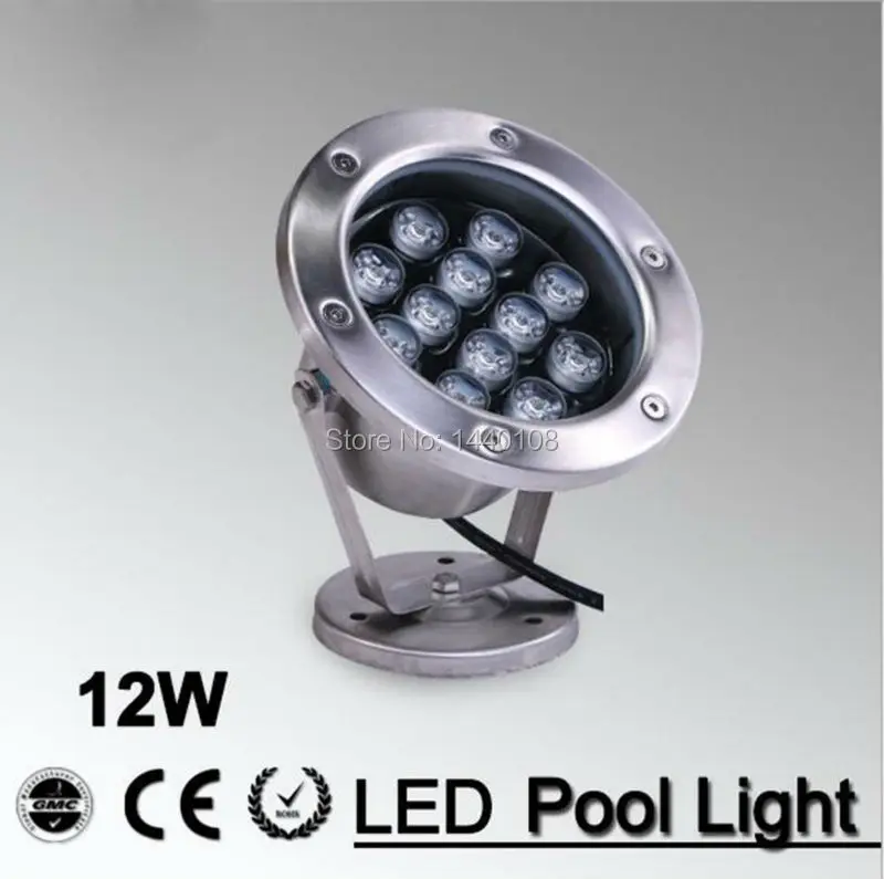 

5pcs/lot 12W LED Fountain Lamp Stainless Steel IP68 Safety AC12V AC24V Swimming Pool/Ponds/Fountain Outdoor Recessed Lighting