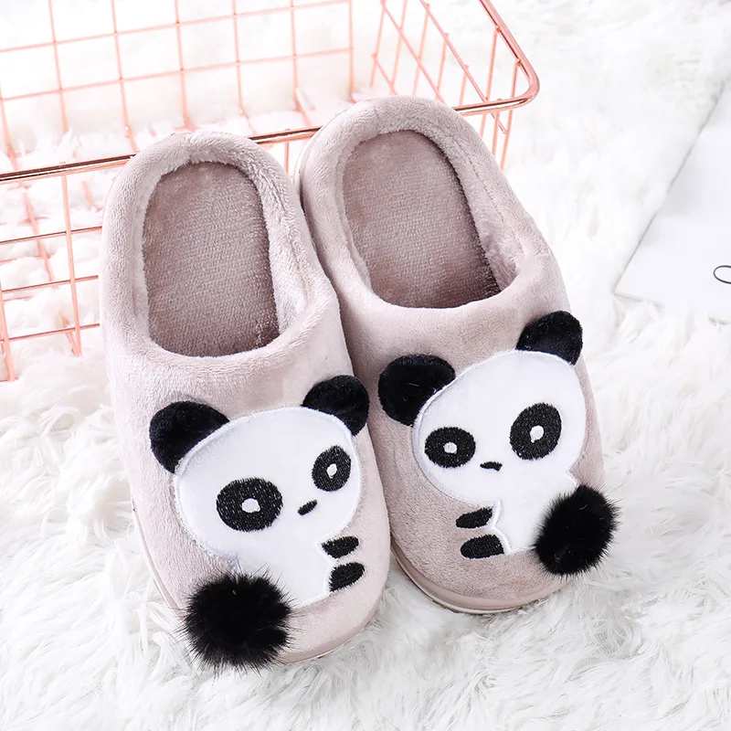 Детские тапочки домашние с пандой и животными Новинка 2019 года Сезон Зима Детская