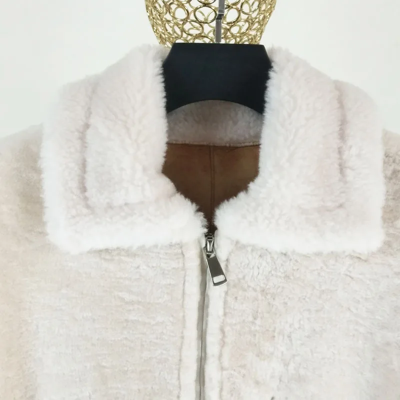Manteau femme hiver женская зимняя куртка из натуральной кожи женское пальто из натурального овечьего меха Одежда из овечьей шкуры пальто с отложным воротником