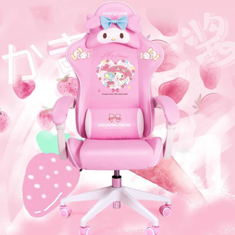 

Lovely pink Maiden computer chair students gaming chair ESports chair Anchor home Live Rotating Chair