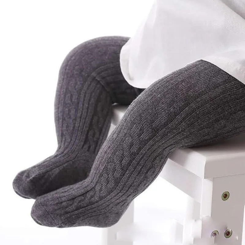 Детские осенне зимние трикотажные хлопковые теплые колготки однотонные для