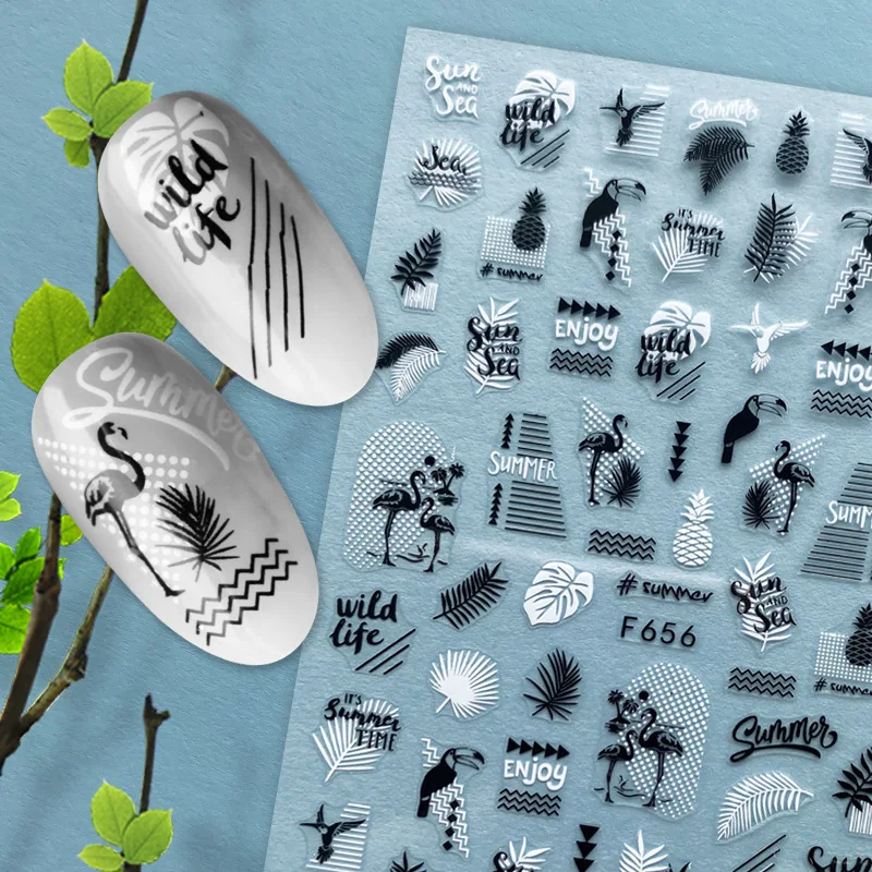 

Gold Stamping White Bronze Silver Nail Sticker Nail Decal 3D Nail Art: Flowers Water Nail Stickers for Your Nail Art Design 3F1