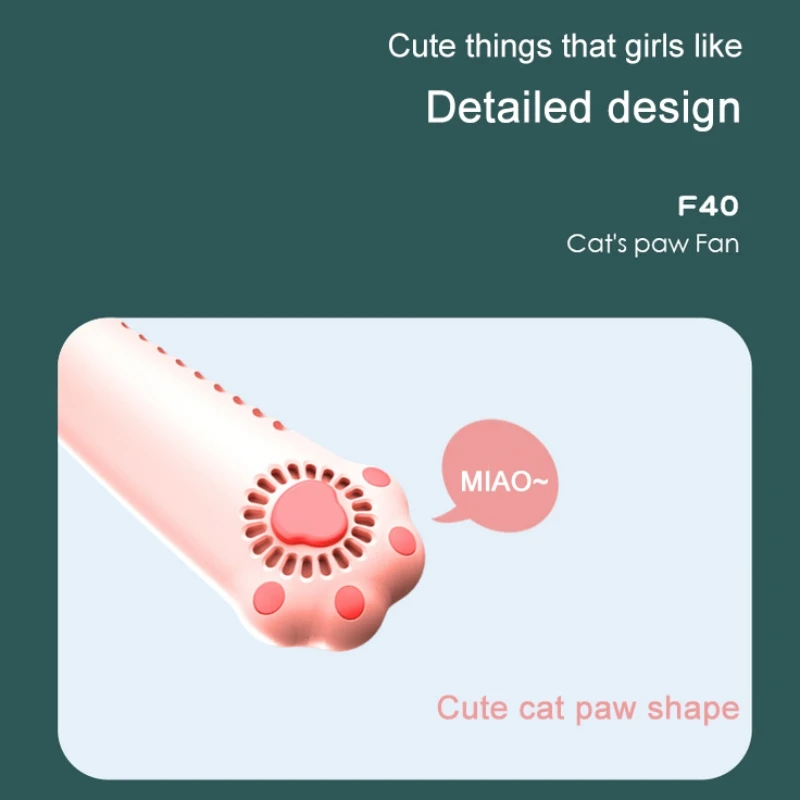 

Cute Cat Paw Hanging Neck Fan Portable Hanging Neck USB electric silent fan Free hands Comfortable to wear No fan blades