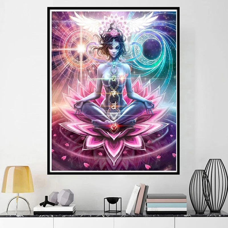 

Алмазная 5D картина «сделай сам», мозаика из квадратных/круглых страз, вышивка в виде лотоса, Будды, стразы, вышивка крестиком, картина для де...