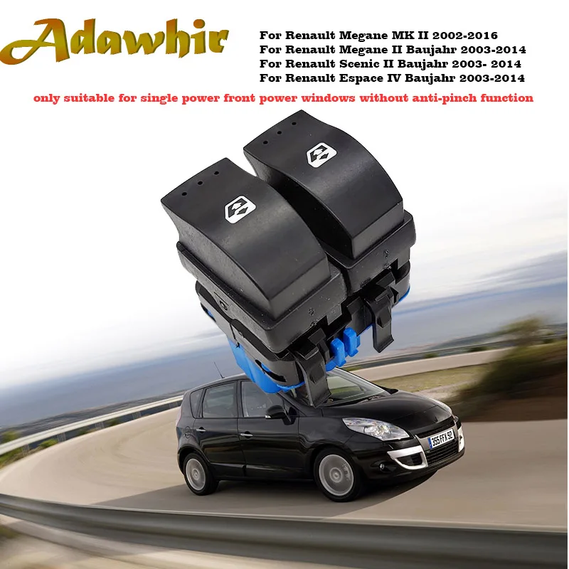 Для RENAULT MEGANE II 2 SCENIC GRAND 2002 2009 choose. Кнопка переключения стеклоподъемника Передняя OE: