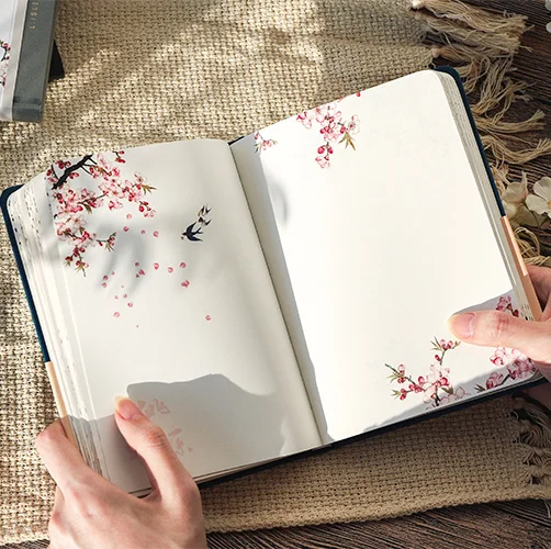 

Colour Home page Notebook Chinese Style Creative Hardcover Diary Books Weekly Planner Handbook Scrapbook Beautiful Poison