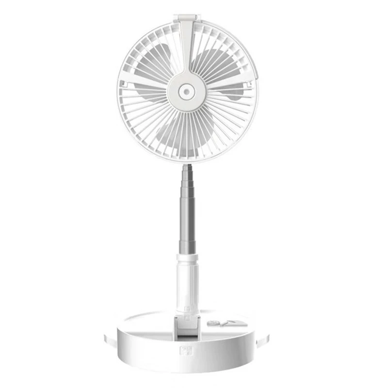 

2020 New USB Rechargeable Telescopic Folding Fan Desktop Landing Fan LED Air Cooler 4 Modes Storage Fans Water Spray Summer Cool