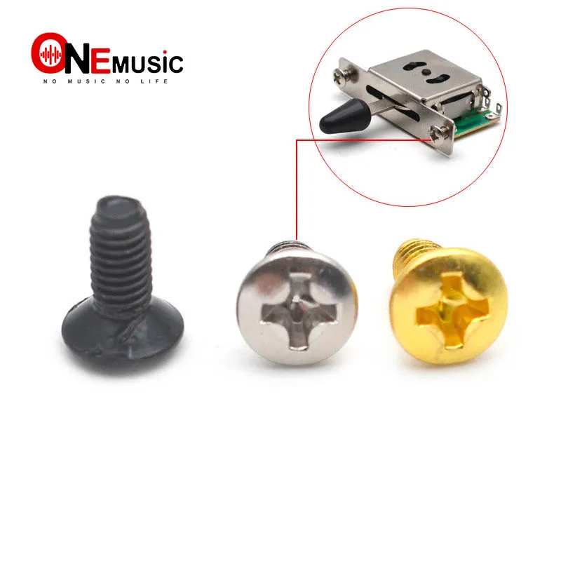10 stücke elektrische gitarre schalter schrauben pickup selector schraube für e gitarre bass 38mm schwarzgoldchrom free global shipping