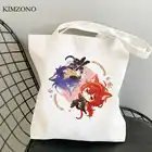 Холщовая Сумка для покупок Genshin Impact Keqing, сумка для покупок из джутовой ткани