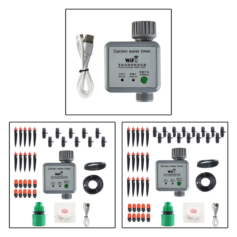 

Auto Drip Plant Watering Kit Irrigation Sprinkler Programmer Set Automatic Watering Timer Device for Lawn Garden Water N1HF