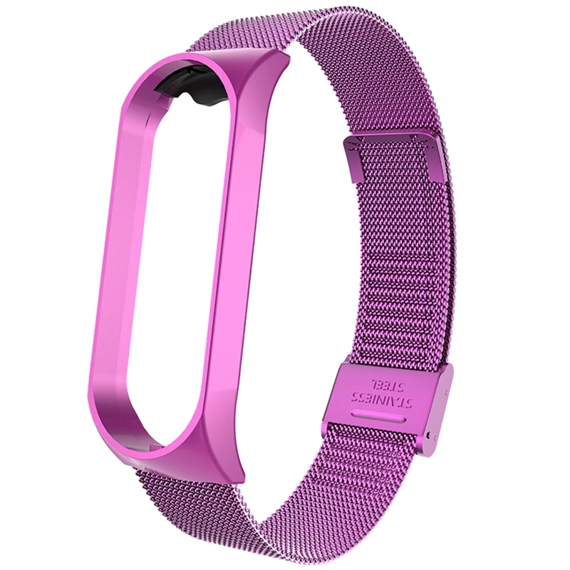 Металлический браслет из нержавеющей стали mi Band 4 Модный Цветной ремешок из углеродного волокна для mi Band 4 3 Xiaomi mi Band 4 сменный Браслет