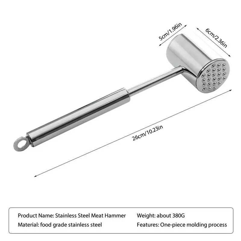 

Stainless Steel Meat Hammer For Beefs Pork Tenderizer Steak Tenderizer Tool Meat Cutlet Household Kitchen Accessories